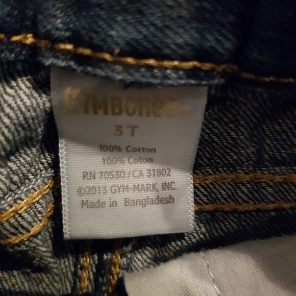 Gymboree boys size 3T jeans green waffle trim fold up bottom - Picture 3 of 4